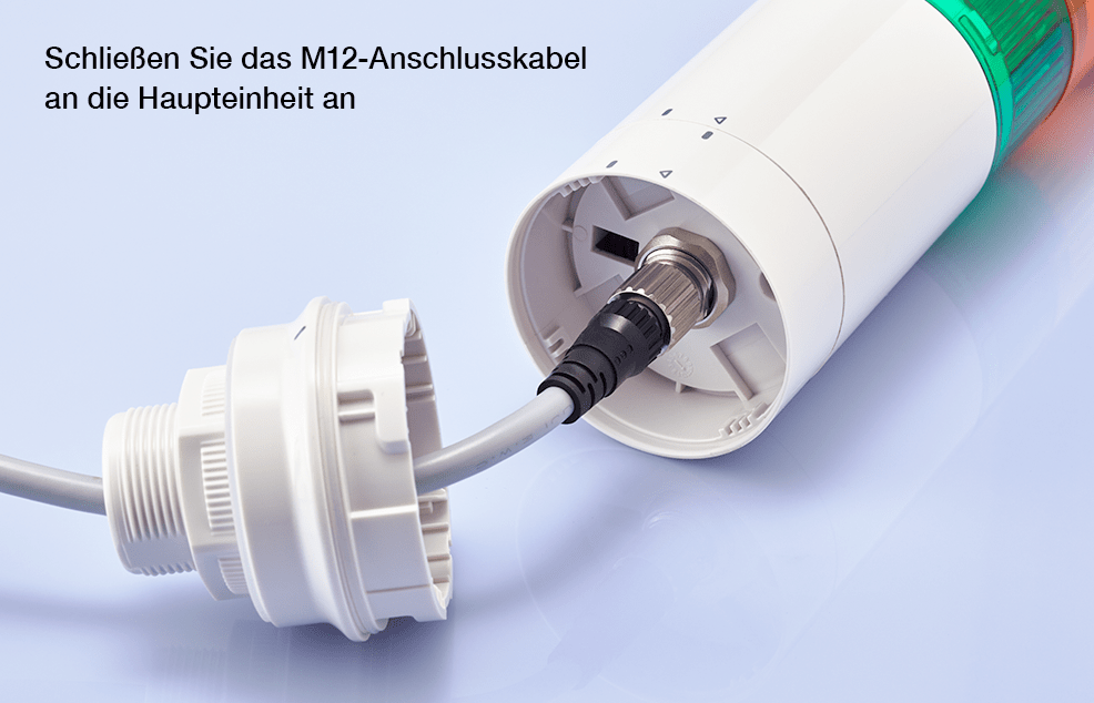 [LR6-WC] Verdrahtungsanschluss, M12-Steckverbinderkabel am Hauptgerät anschließen