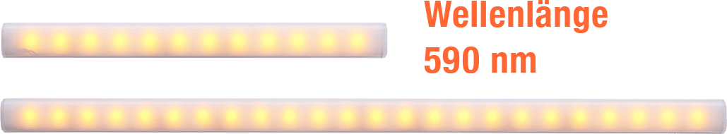 CLA-02 Orange mit Spektrum, Spitzenwellenlänge 590 nm